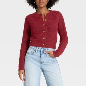 Universal Thread Burgundy Cardigan Sweater M